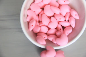 Pink Heart Bead | silicone beads