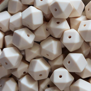 Navajo White Hexagon Beads | silicone beads