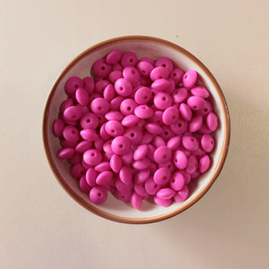 12MM Fuchsia Lentil Bead | silicone beads