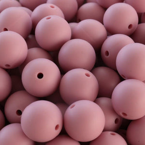 15mm Pearl Pink Silicone Beads, Pink Round Silicone Beads, Beads Wholesale