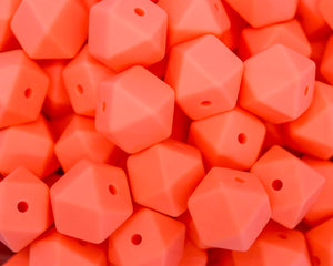 Salmon Orange Hexagon Beads | silicone beads