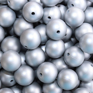 Metallic Silver Silicone Beads | silicone beads