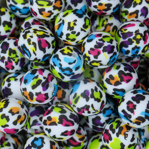Color Leopard Printed Beads | silicone beads