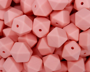 Peach Pink Hexagon Beads | silicone beads