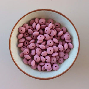 12MM Blush Lentil Bead | silicone beads