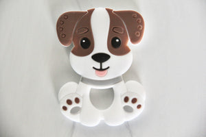 Brown Puppy Teether | silicone beads
