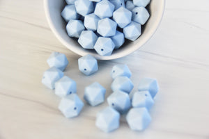 14MM Pastel Blue Icosahedron | silicone beads