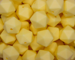 14MM Butter Yellow Icosahedron - Bella's Bead Supply