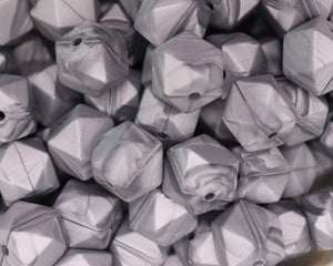 Pearl Silver Hexagon Beads