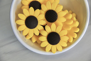 Yellow Sunflower Bead | silicone beads