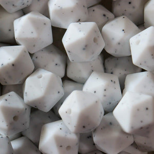 14MM Speckled Icosahedron | silicone beads