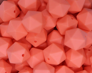14MM Salmon Orange Icosahedron - Bella's Bead Supply