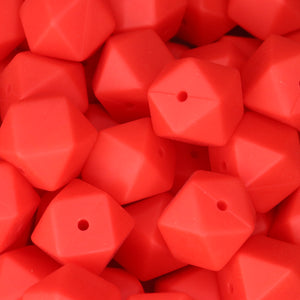 Fire Red Hexagon Beads | silicone beads