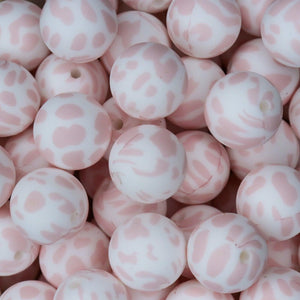 Blush Cow Printed Beads | silicone beads