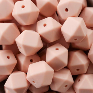 Peachy Hexagon Beads | silicone beads
