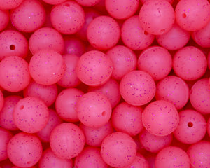 Red Glitter Beads
