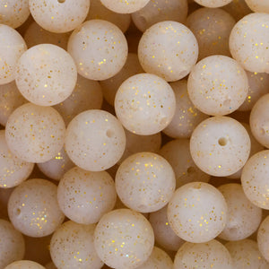 Gold Glitter Beads | silicone beads