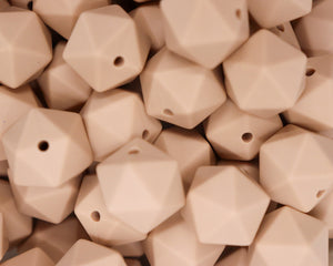 14MM Oatmeal Icosahedron - Bella's Bead Supply