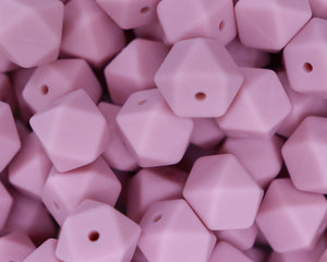 Quartz Pink Hexagon Beads