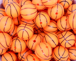 15MM Basketball Printed Beads - Bella's Bead Supply