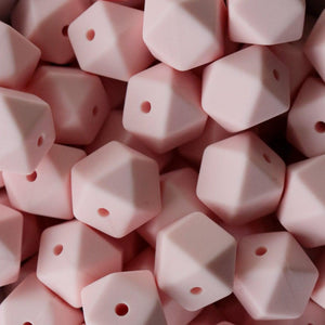 Light Pink Hexagon Beads | silicone beads