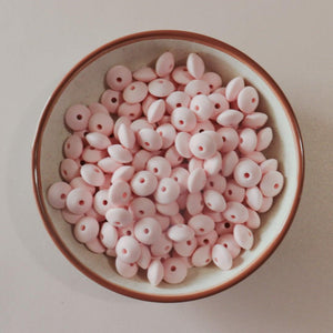 12MM Light Pink Lentil Bead - Bella's Bead Supply
