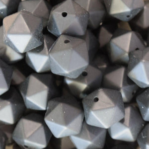 14MM Black Icosahedron | silicone beads