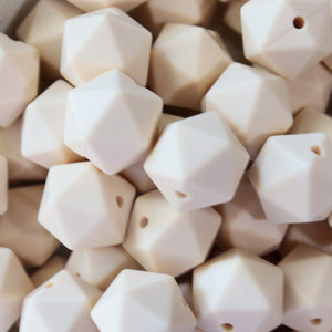 14MM Navajo White Icosahedron - Bella's Bead Supply