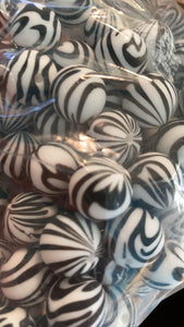 Zebra Printed Silicone Beads | silicone beads
