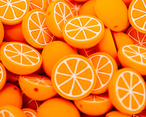 Orange Focal Beads | silicone beads