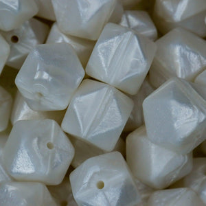 Pearl White Hexagon Beads | silicone beads