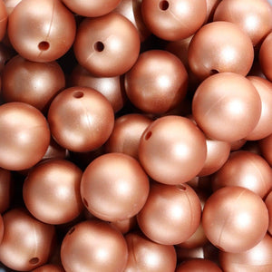 Metallic Rose Gold Silicone Beads | silicone beads