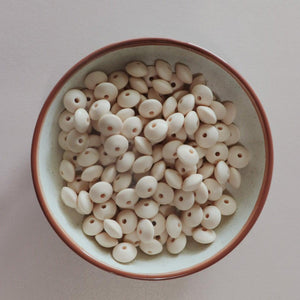 12MM Navajo White Lentil Bead - Bella's Bead Supply