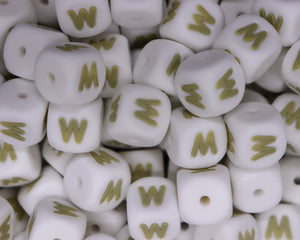 Square Wood Letter Beads