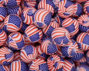 USA Flag Printed Beads