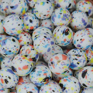 Paint Splatter Printed Beads | silicone beads