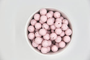 Pink Speckled | silicone beads