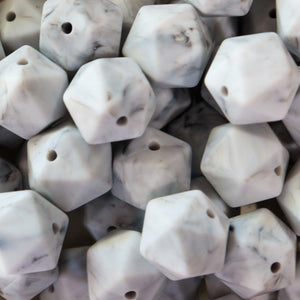 14MM Marble Icosahedron | silicone beads