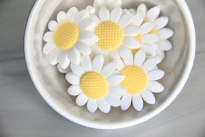 White Sunflower Bead | silicone beads