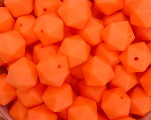 14MM Orange Icosahedron - Bella's Bead Supply