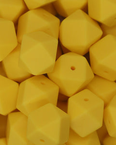 Bright Yellow Hexagon Beads | silicone beads