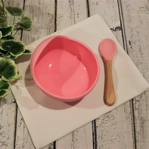 Silicone Bowl & Wooden Spoon | silicone beads